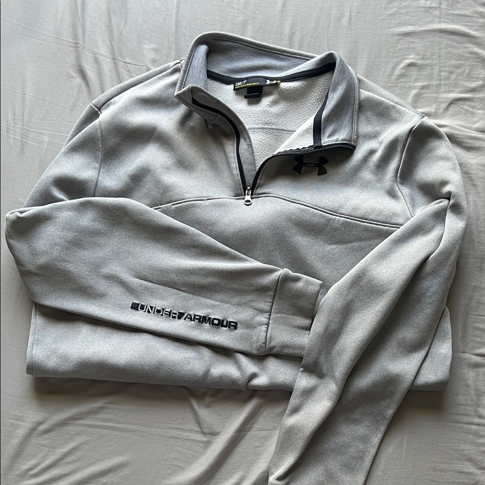 Under Armour Men's Light Gray Zip-Up Sweater